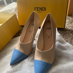 Authentic  Fendi Leather multi colored Heels EU size 38, US size 7.5 - NWOT